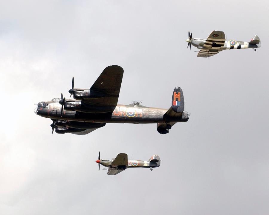 A flypast of three planes from the Battle of Britain Memorial Flight during the International Air Day at RNAS Yeovilton.

RNAS Yeovilton opened its gates to thousands of members of the public to marvel at the  International aircraft on display for the annual air day.  A record number of people where predicted to visit the site.  Vintage and modern day aircraft put on spectacular displays, much to the enjoyment of the thousands of spectators.