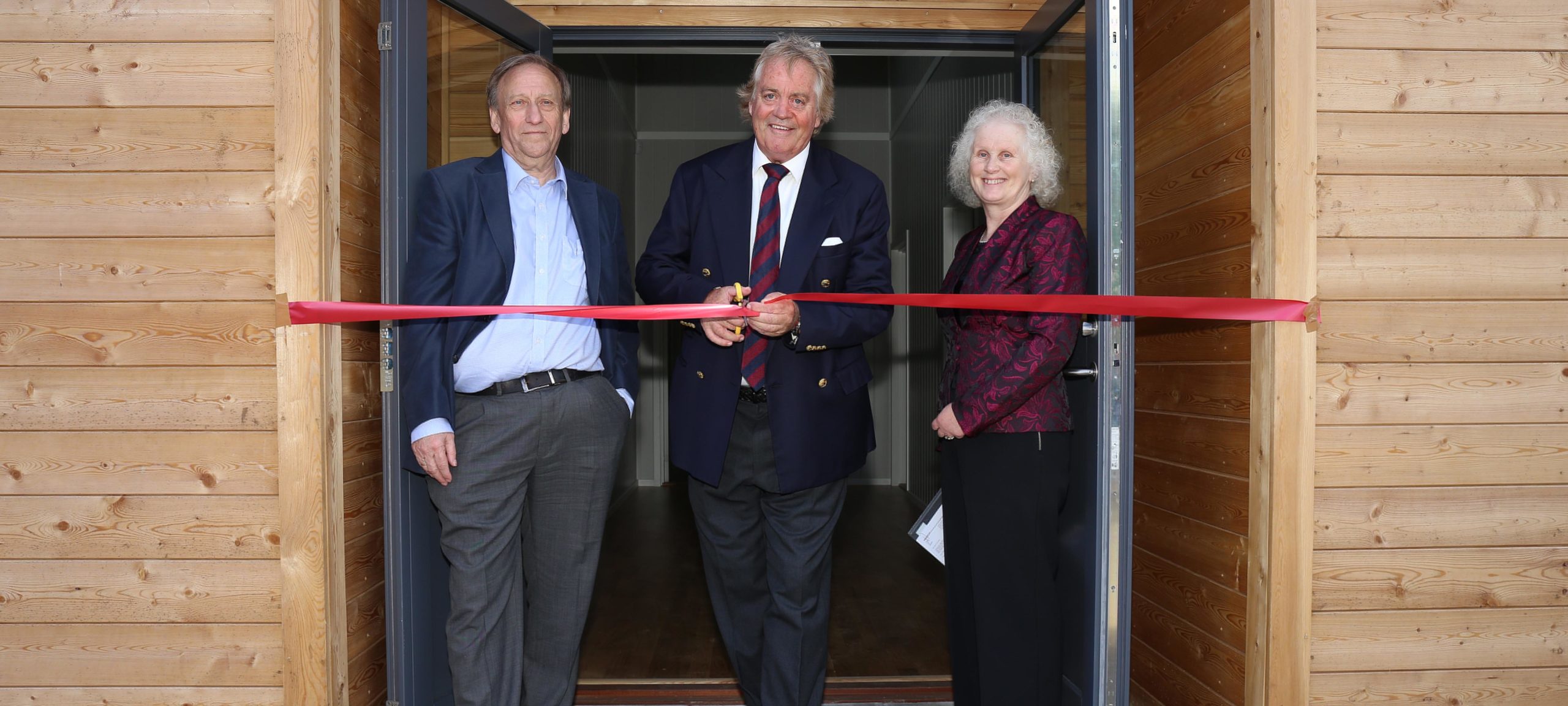 10/05/18. The Duke Of Marlborough officially opens the new Youth Club in Woodstock. L-R: Olaf Eklo (MD of Nordic Wood), Ann Grant (secretary of the Youth Club), The Duke of Marlborough, Kami Parnes (Chairperson of the Youth Club).
Picture: John Lawrence/Flamingo